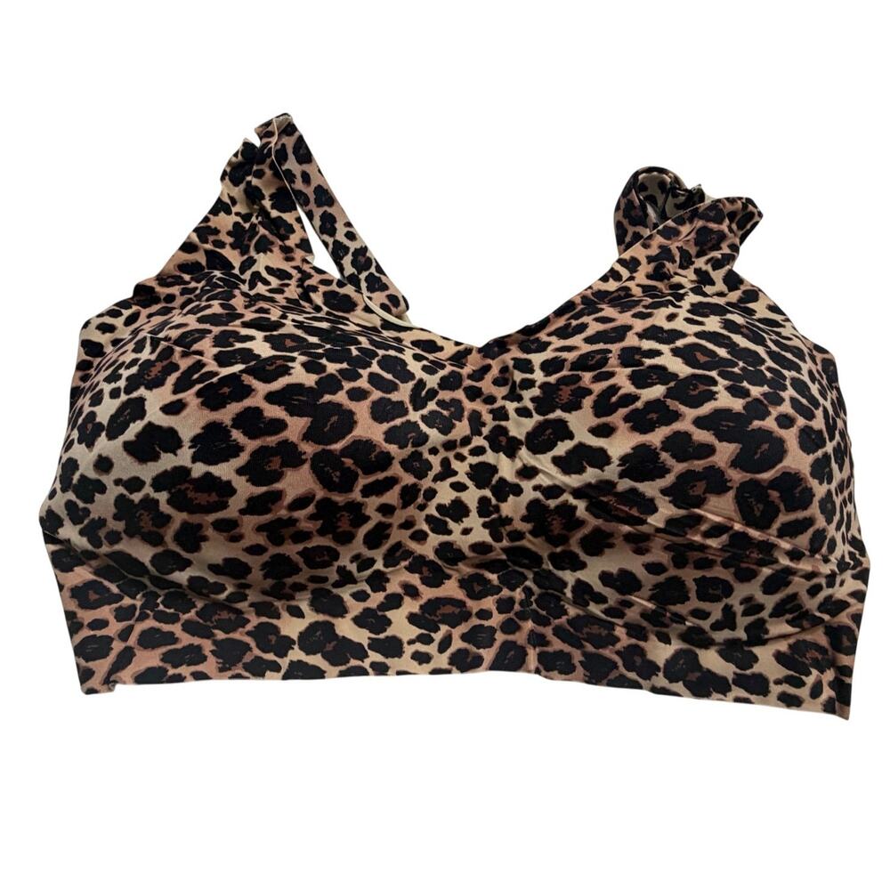 Secret Treasures a leopard print sports bra Size XL black and brown